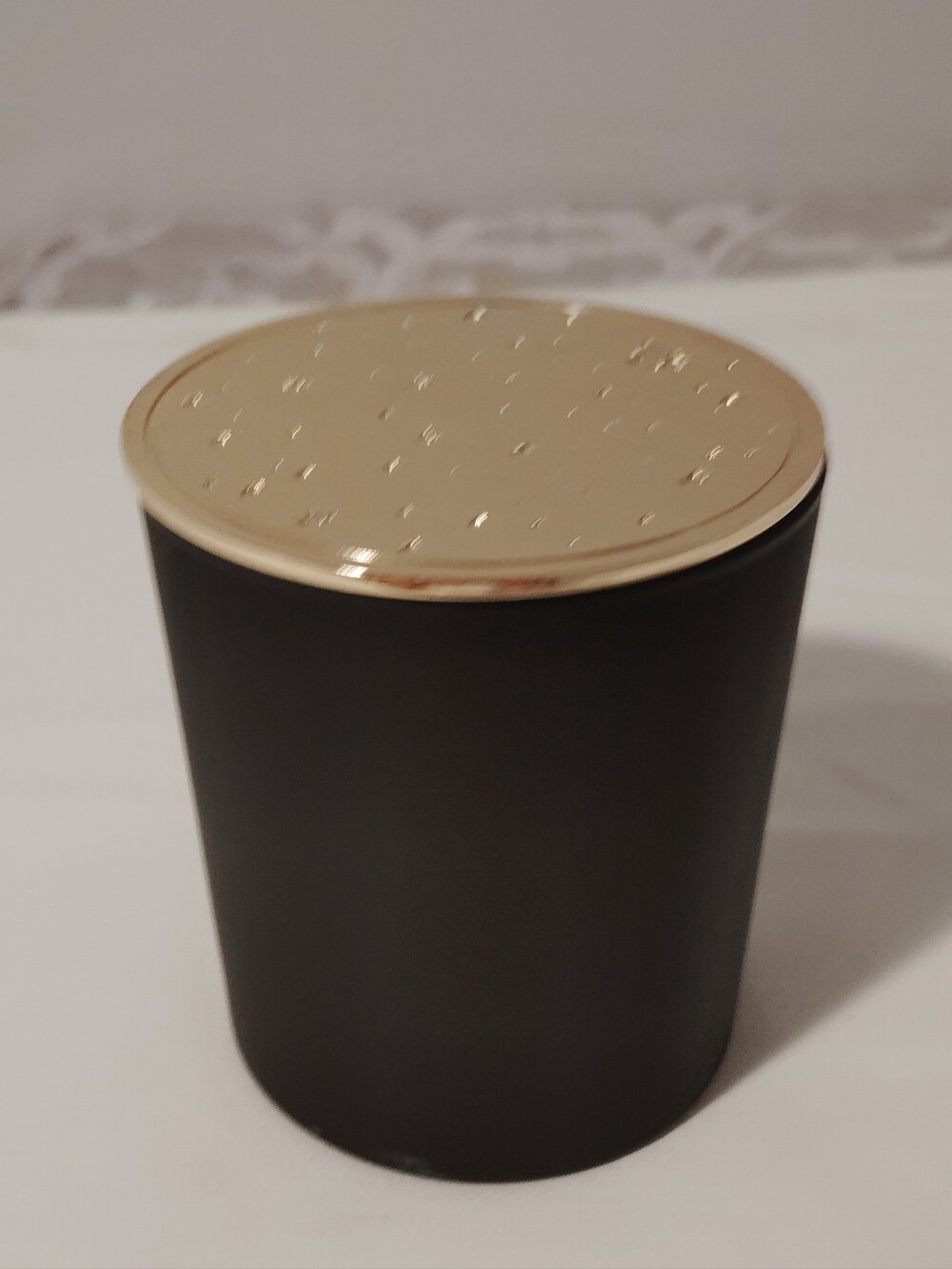 Empty Deux Moons Candle Jar W/Gold Lid